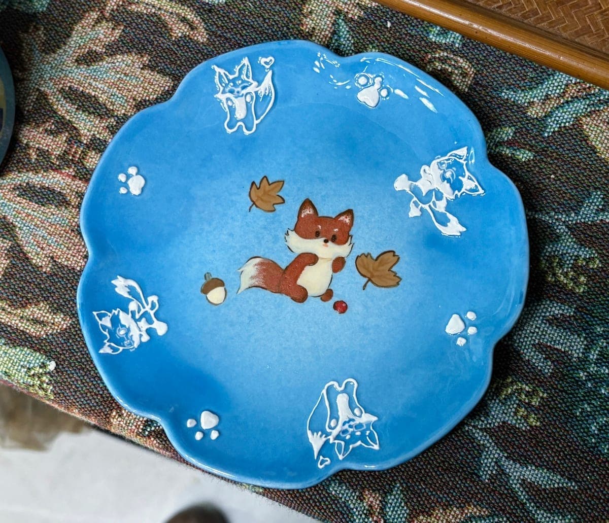 Blue Fox Dessert Plate